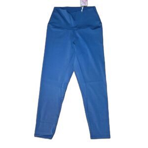 Yunoga Womens Blue Butter‑Soft Yoga Leggings XS ‎ High‑Waist Workout Pants NEW